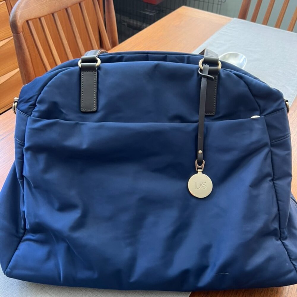 Lo & Sons O.G. Navy Nylon Tote Travel Bag Purse Carry All Carry-On Bag